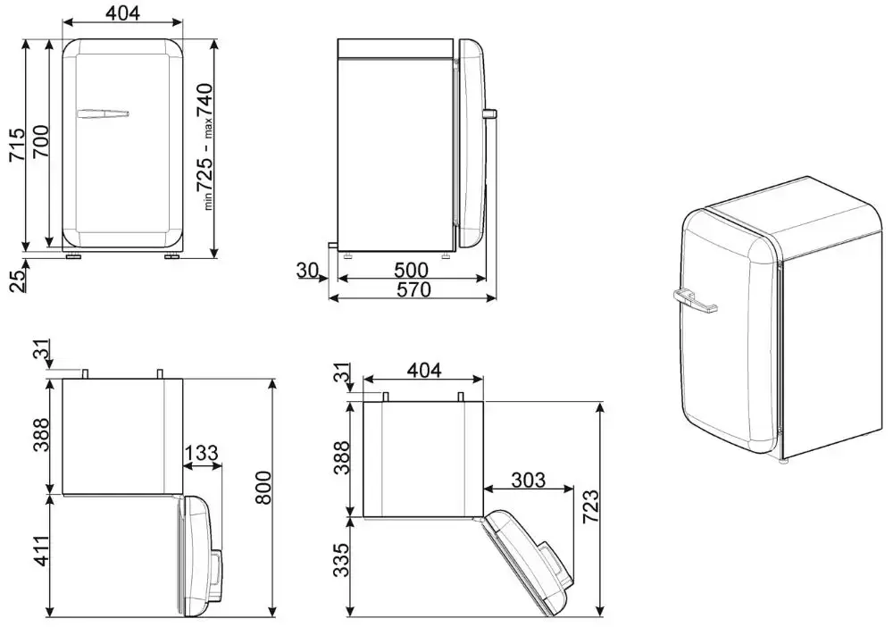 Мини-бар Smeg FAB5LBL3