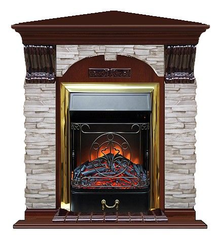 Комплект из электрокамина напольного и портала (106.5x81x98 см) Арочный Мисхор угл. Majestic BR АРУ00112
