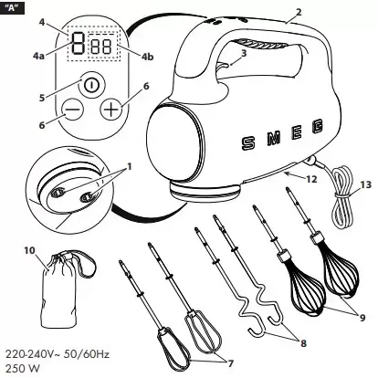 Ручной миксер Smeg HMF01PGEU