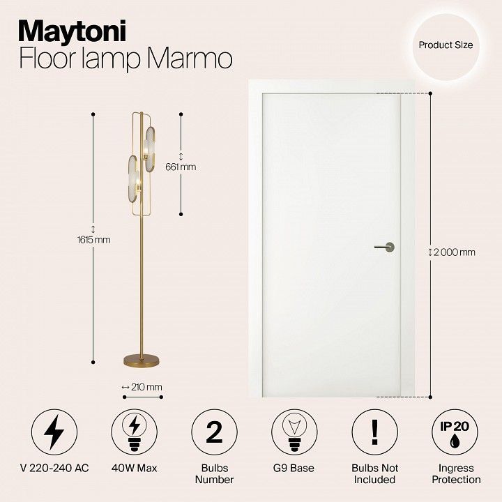 Торшер Maytoni Мармо MOD099FL-02G