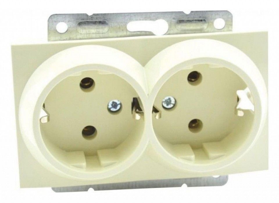 Розетка двойная с заземлением, без рамки Mono Electric Despina / Larissa 500-001704-120