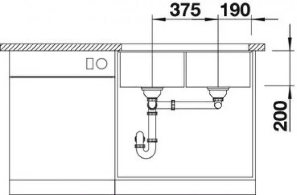 Мойка BLANCO SUBLINE 350/350-U Silgranit темная скала