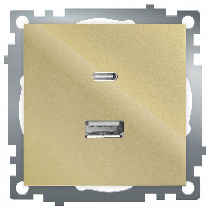 Розетка 2хUSB type A и C без рамки Stekker Катрин 50053