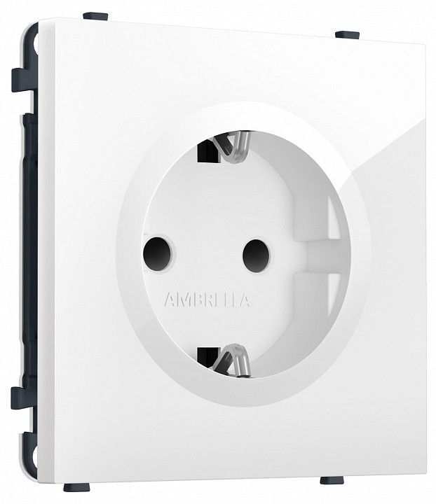 Розетка с заземлением и со шторкой, без рамки Ambrella Volt MS MS107010