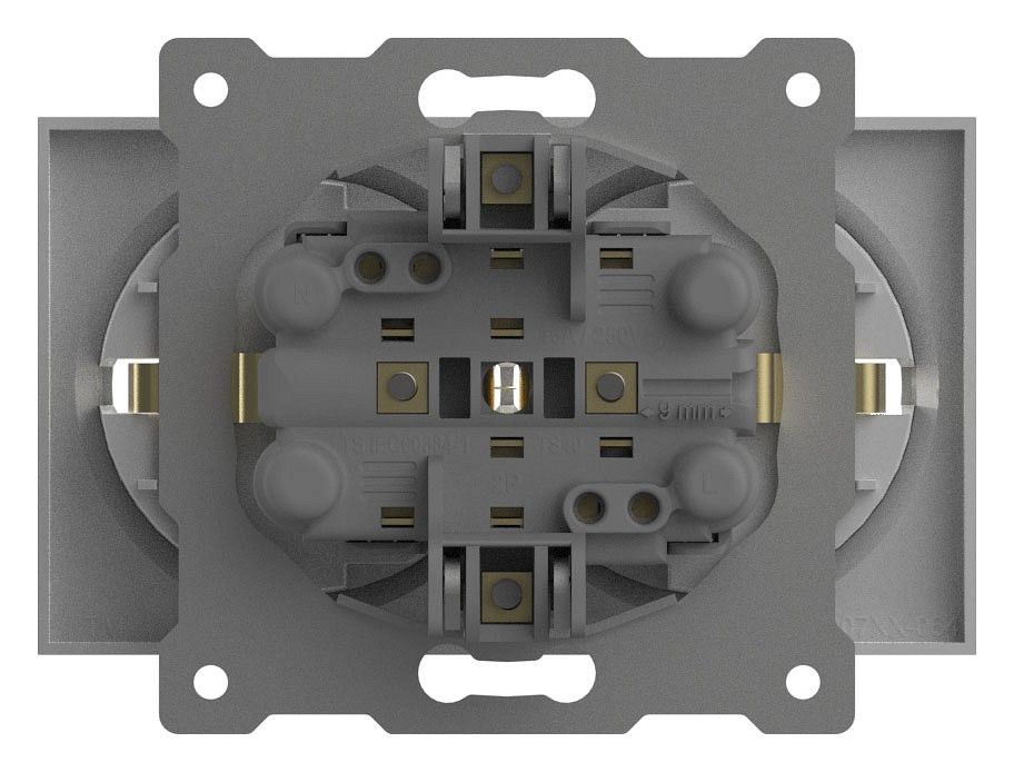 Розетка двойная с заземлением, без рамки Elbi Eleсtriс Zena Vega 609-015600-907