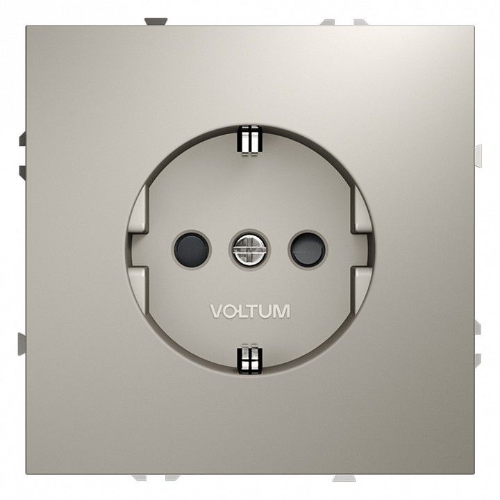 Розетка с заземлением и со шторкой, без рамки Voltum S70 VLS040203