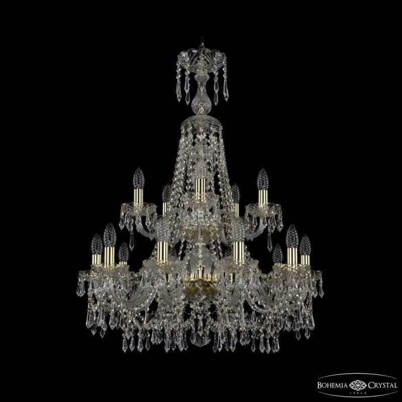 Подвесная люстра Bohemia Ivele Crystal 1403 1403/10+5/240/XL-92/2d G