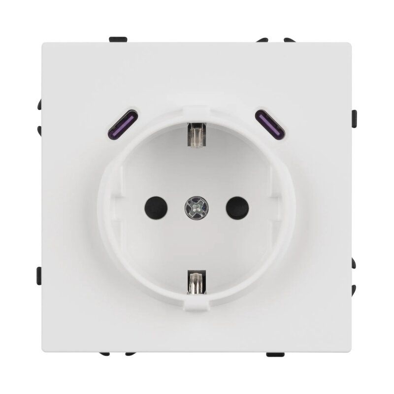 Розетка с заземлением и со шторкой и 2хUSB C, без рамки Arlight NOBE 061818(1)