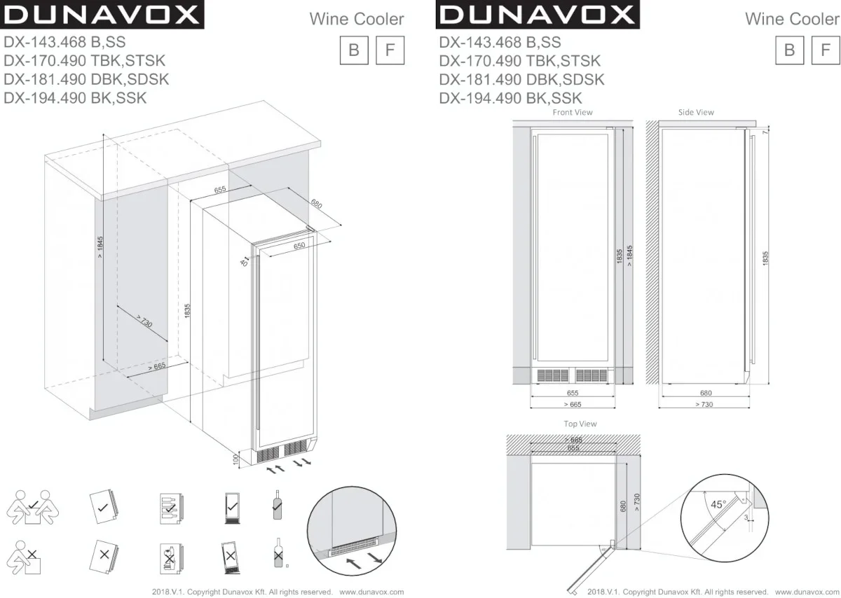 Винный шкаф Dunavox DX-143.468C