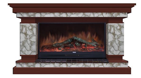 Комплект из электрокамина напольного и портала (143x45x82.5 см) Лорд Карелия Premier S86 ЛО000003