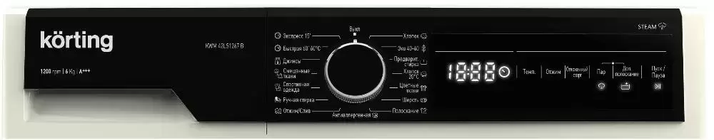 Узкая стиральная машина с паром Korting KWM 42LS1267 B