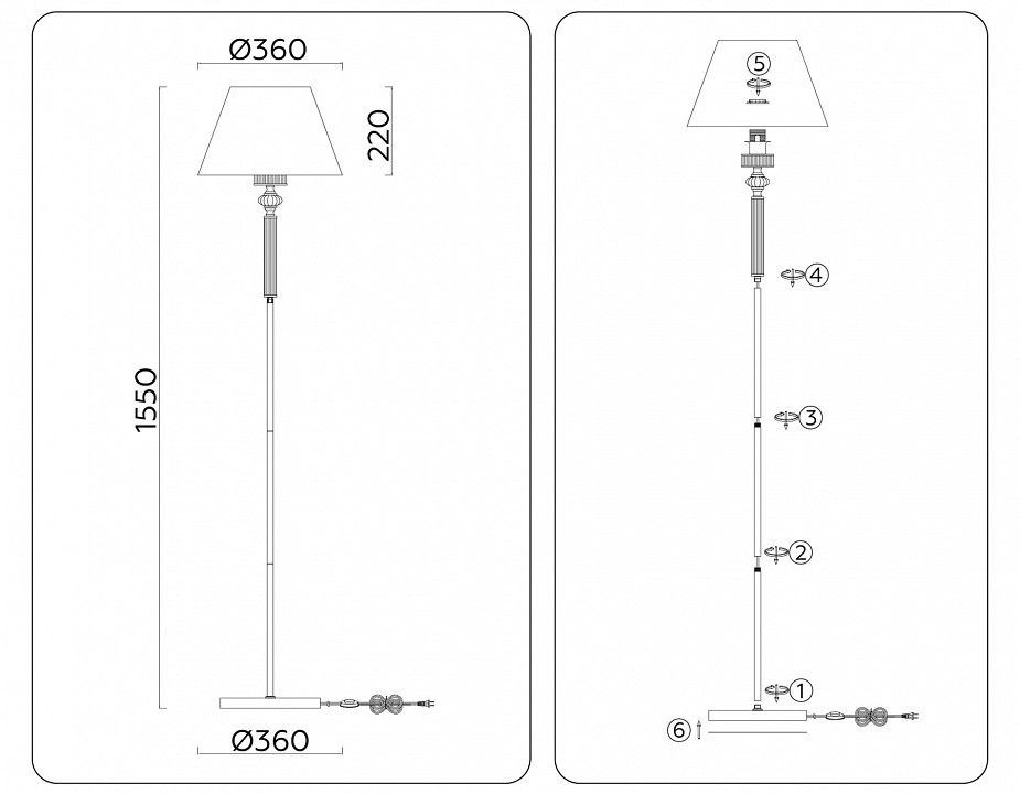 Торшер Ambrella Light LH LH71028