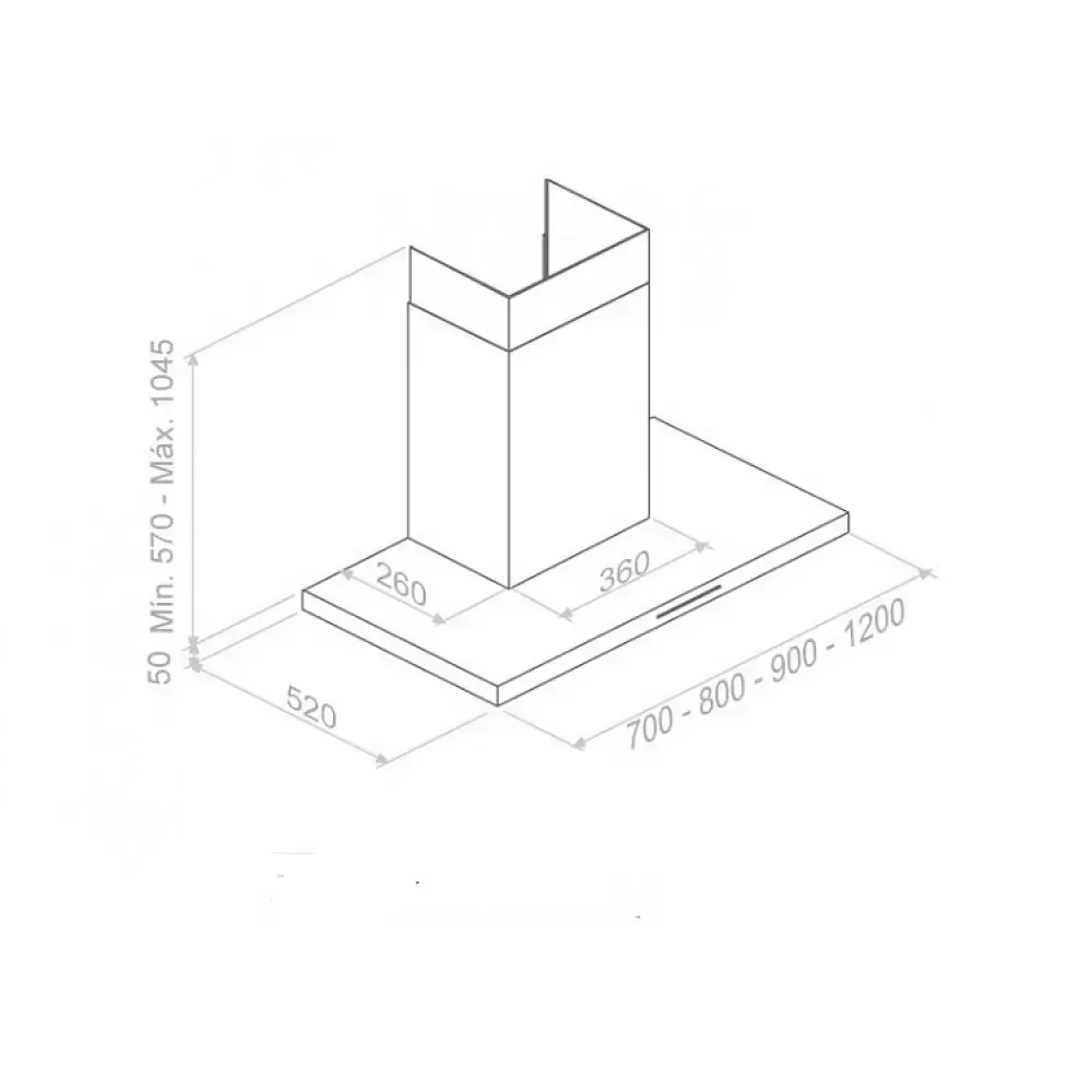Вытяжка Pando P-401/120 IX 1250 ECO SEC