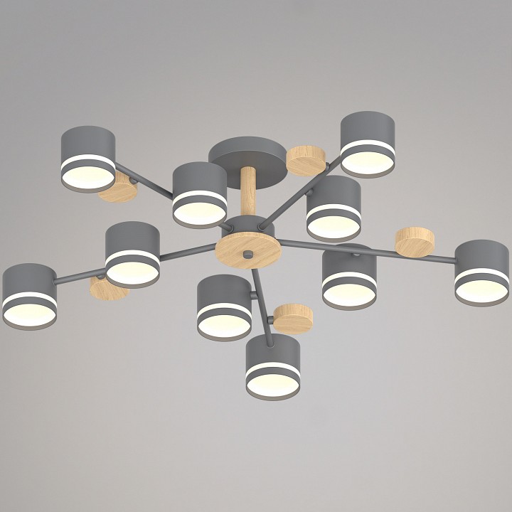 Люстра на штанге Reluce 68730 68730-0.3-10 GX53 GREY+WOOD