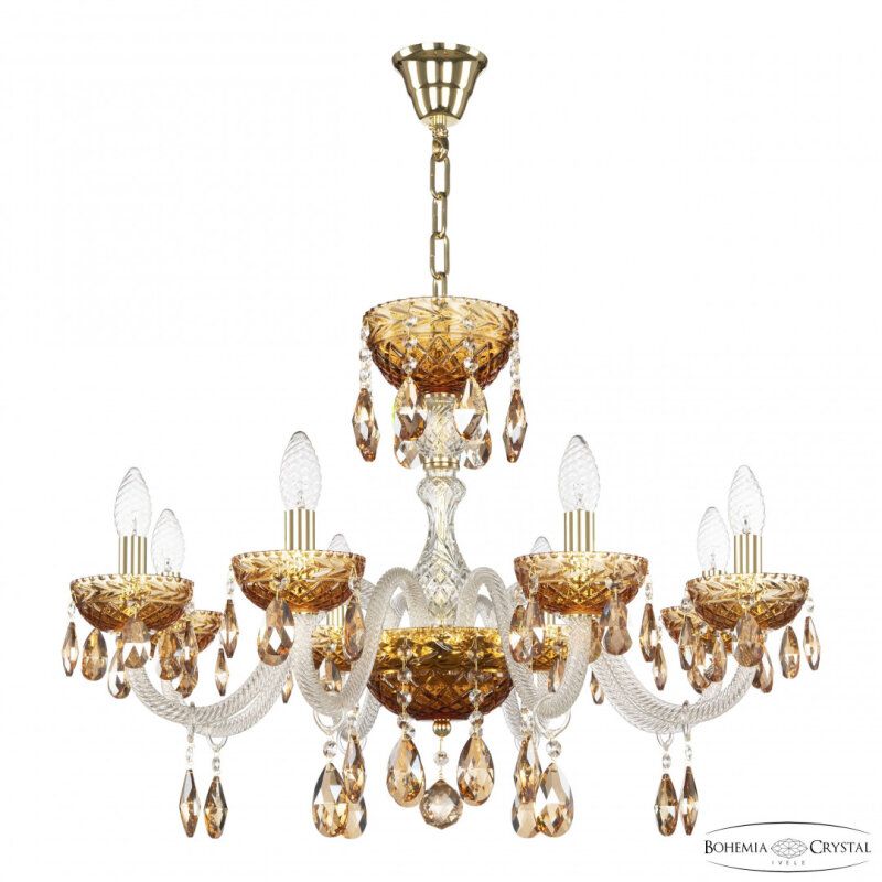 Подвесная люстра Bohemia Ivele Crystal 5417 5417/8/240 G Amber/M-1F K721
