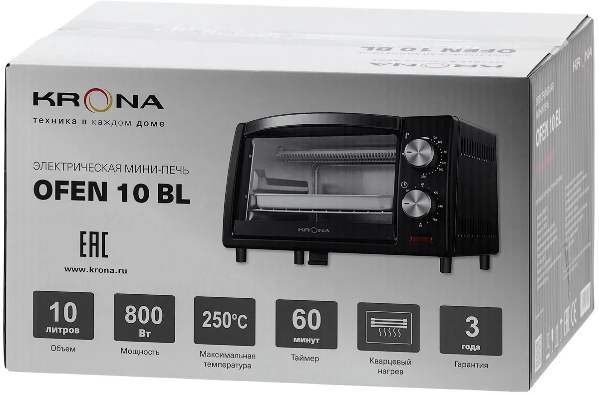 Мини-печь KRONA OFEN 10 BL