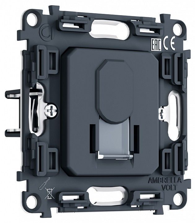 Механизм розетки телефонной RJ-11 со шторкам Ambrella Volt VM PR185