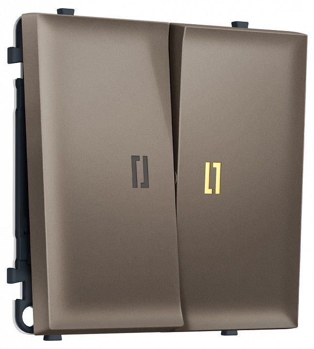 Выключатель проходной двухклавишный с подсветкой без рамки Ambrella Volt MS MS634030