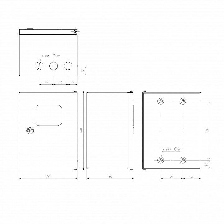 Электрический щиток накладной Эра  NO_SIMPLE_STM_SHMPg(okno)-00_IP54
