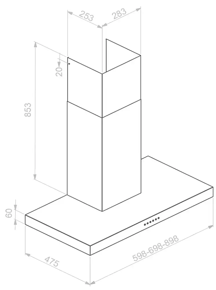 Вытяжка Pando P-823N/90 IX V.850 ECO SEC PLUS