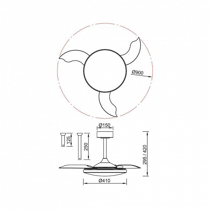Светильник с вентилятором Mantra Slim Fan 9056