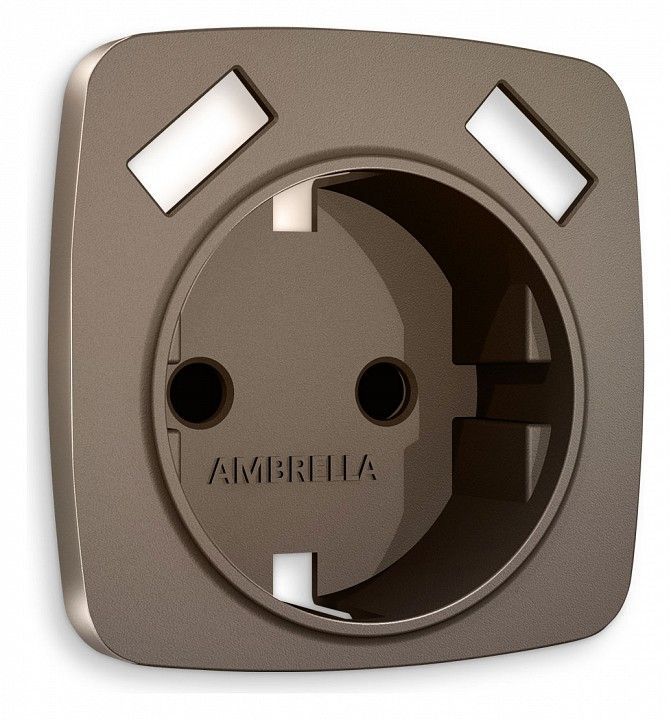 Накладка для розетки с заземлением и со шторками и 2хUSB type A Ambrella Volt OMEGA OP6390