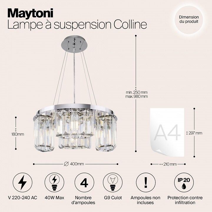 Подвесной светильник Maytoni Холмы MOD083PL-04CH