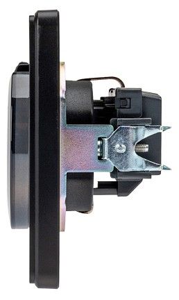 Розетка с заземлением и со шторкой, без рамки с крышкой Kranz ROUND KR-78-0702-3