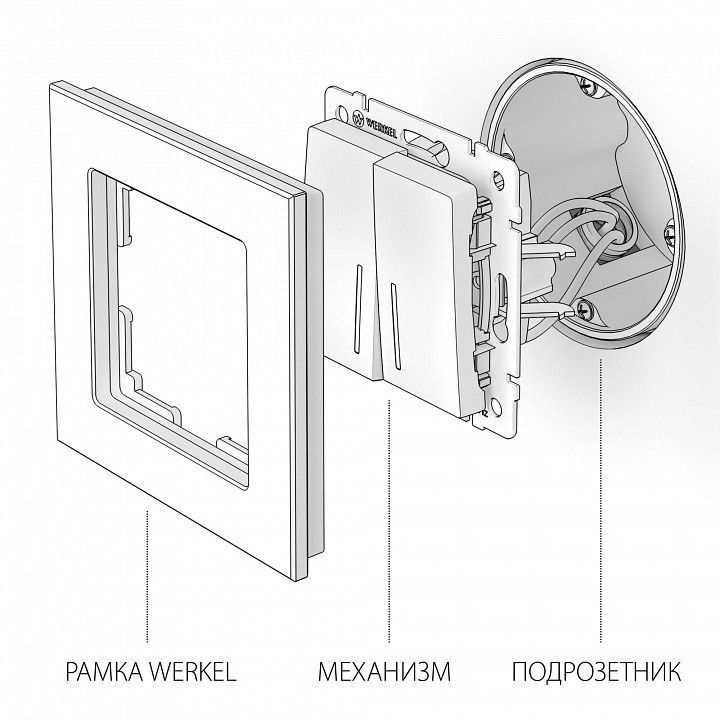 Выключатель двухклавишный с подсветкой без рамки Werkel  W1120106