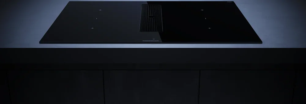 Индукционная варочная панель с вытяжкой Kuppersbusch KMI 8350.0 SR Black Chrome