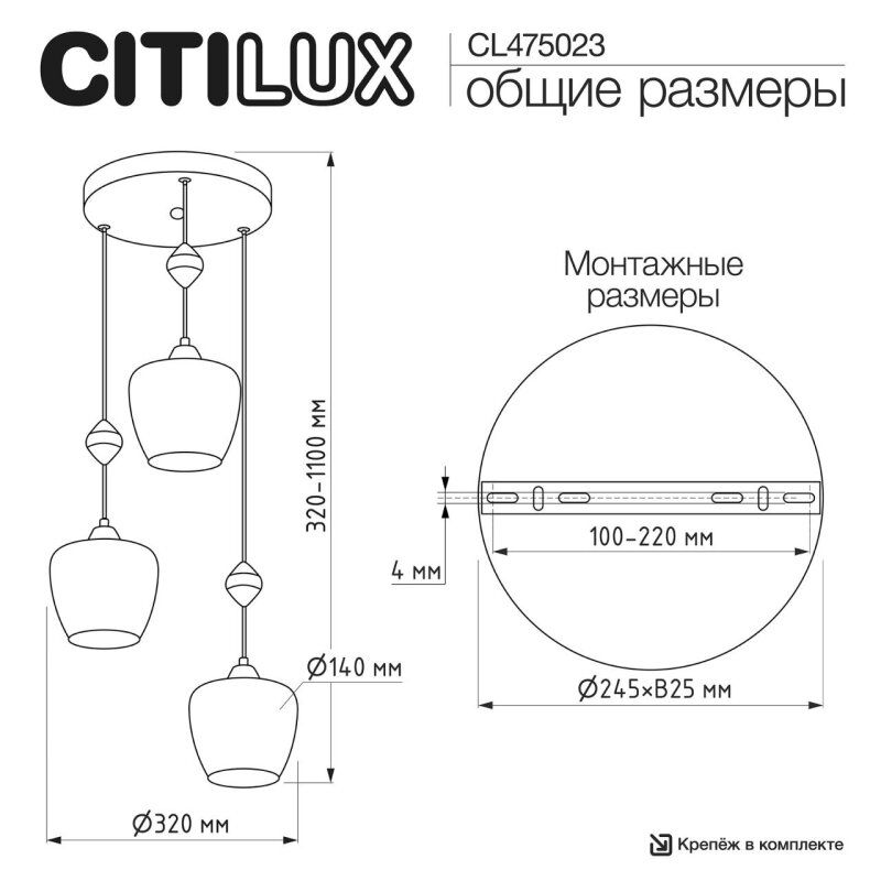 Подвесная люстра Citilux NORT CL475023