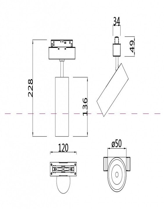 Светильник на штанге Maytoni Technical Фокус TR019-2-10W4K-B