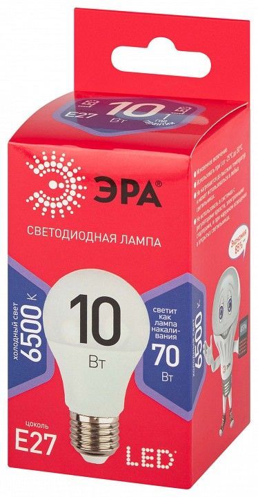 Лампа светодиодная Эра  E27 10Вт 6500K LED A60-10W-865-E27 R