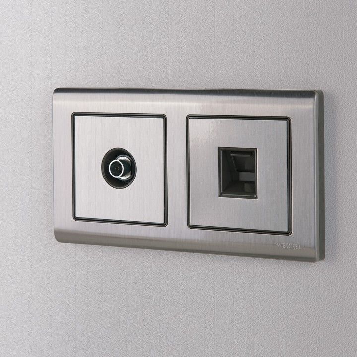 Розетка Ethernet RJ-45 без рамки Werkel глянцевый никель W1181002
