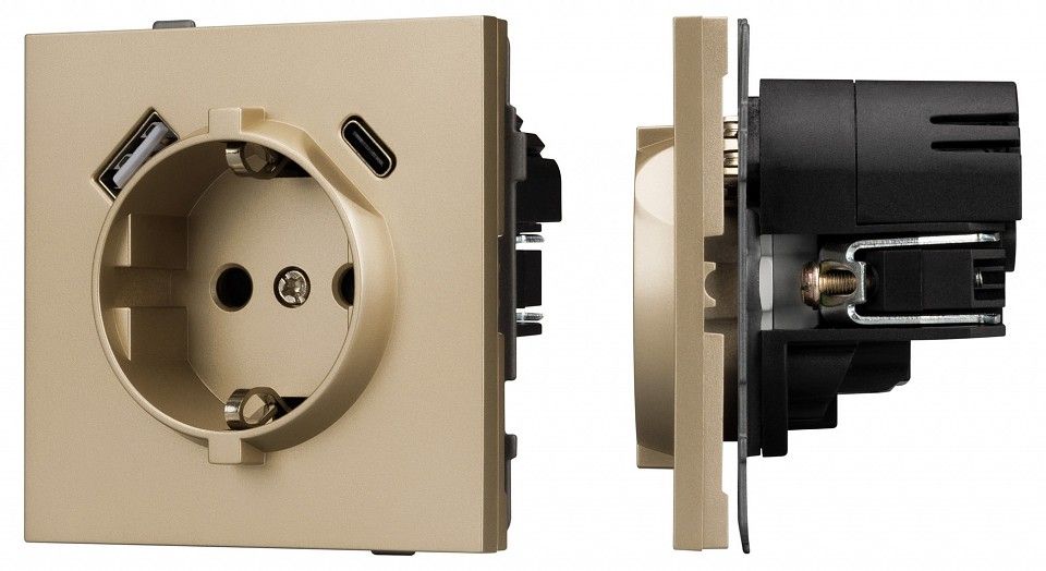 Розетка 2хUSB type A и C без рамки Arlight SCT-TENDO 054608
