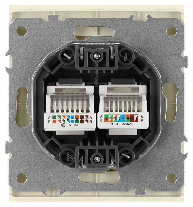 Розетка двойная Ethernet RJ-45 без рамки Эра Arktik Б0070485