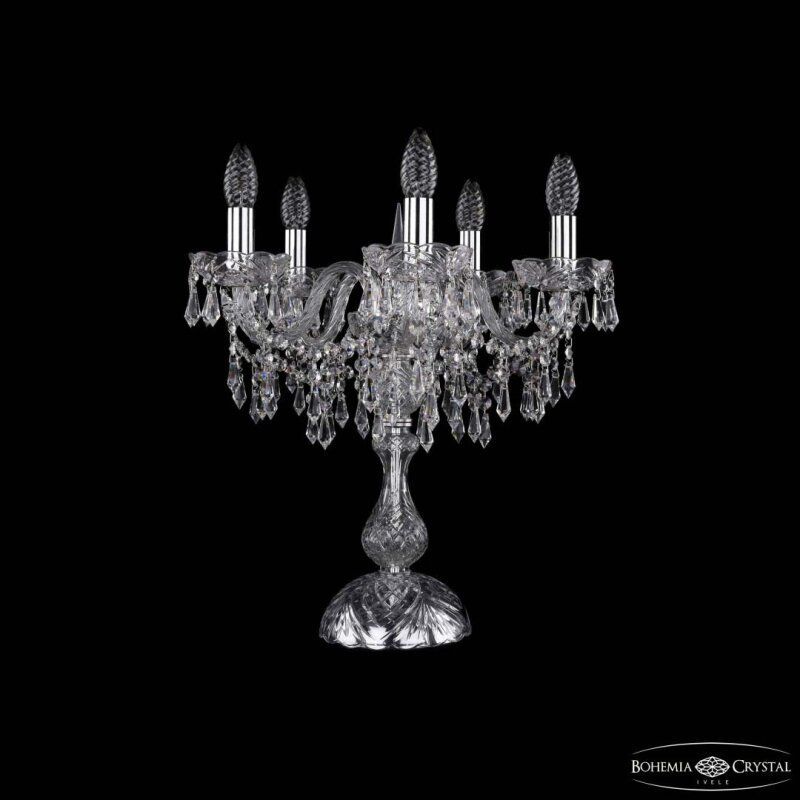 Настольная лампа декоративная Bohemia Ivele Crystal 1403 1403L/5/141-47 Ni