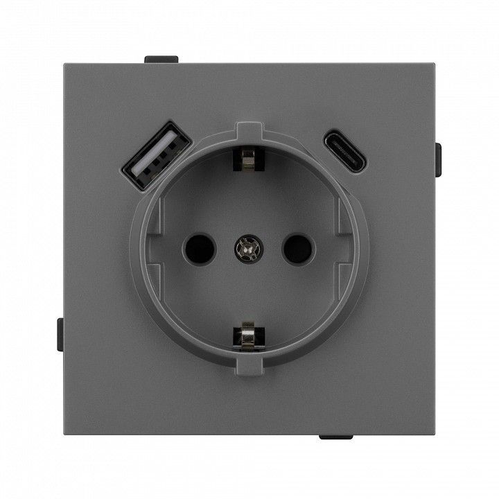 Розетка 2хUSB type A и C без рамки Arlight SCT-TENDO 054609