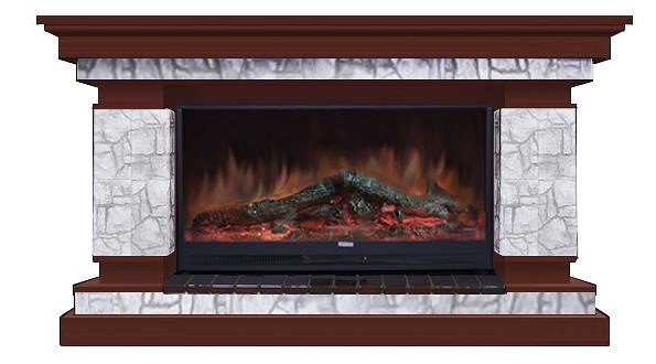 Комплект из электрокамина напольного и портала (143x45x82.5 см) Лорд Старый Город Premier S86 ЛО000013