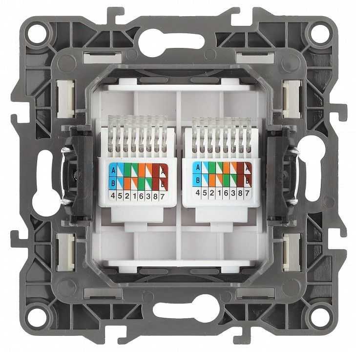 Розетка двойная Ethernet RJ-45 без рамки Эра Эра 12 12-3108-04