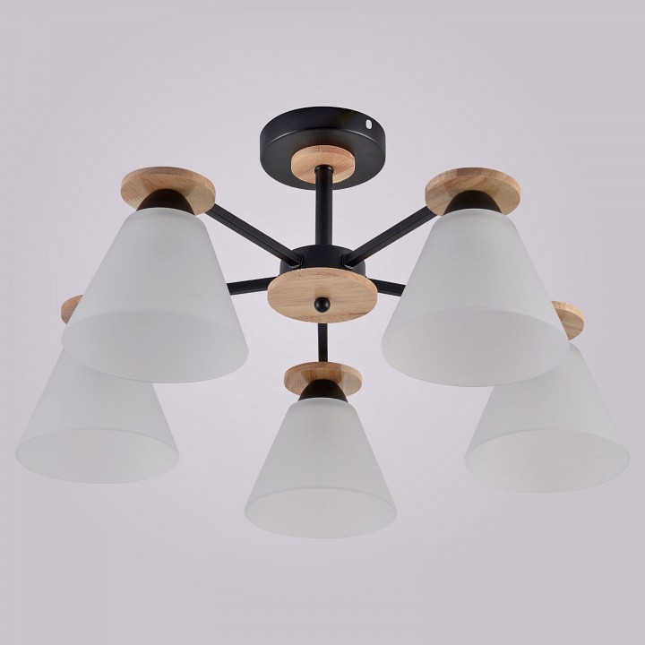 Люстра на штанге Reluce 01625-1 01625-0.3-05 BK+WOOD