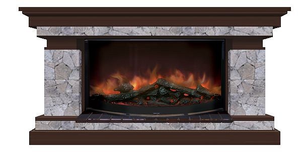 Комплект из электрокамина напольного и портала (143x45x80 см) Брайтон Марсель Rondo 86 БР000022