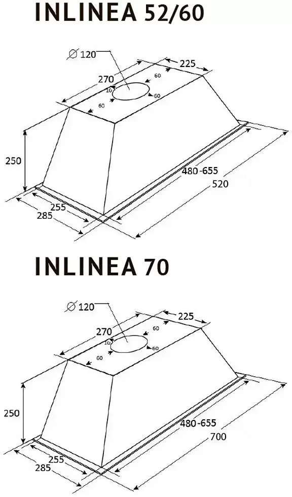 Встраиваемая вытяжка Kuppersberg INLINEA 70 CX