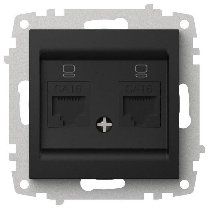 Розетка двойная Ethernet RJ-45 без рамки Elbi Eleсtriс Zena Vega 609-014800-248