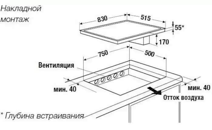 Индукционная варочная панель с вытяжкой Kuppersbusch KMI 8500.0 SR Stainless steel