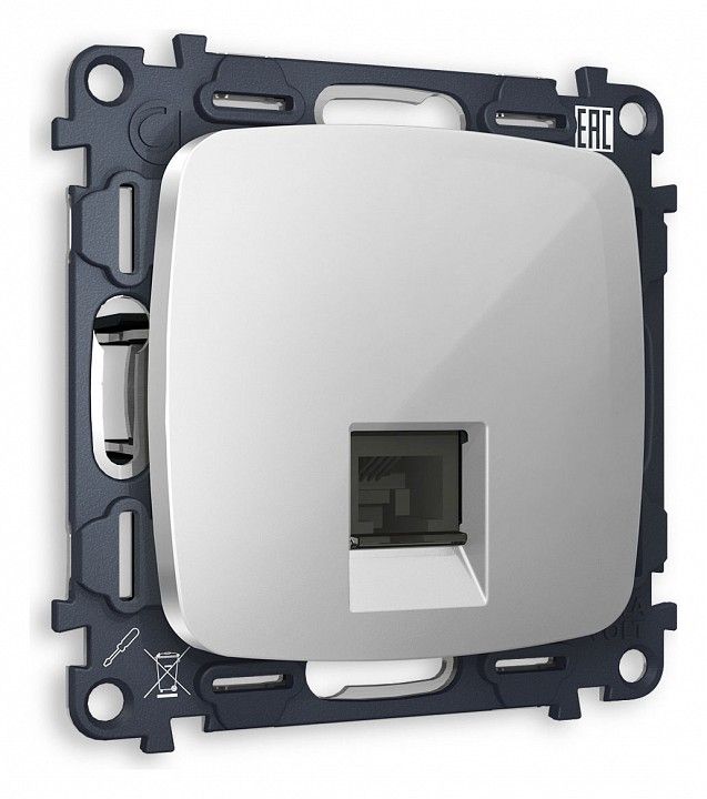 Розетка телефонная RJ-11 со штрокой, без рамки Ambrella Volt OMEGA MO412030