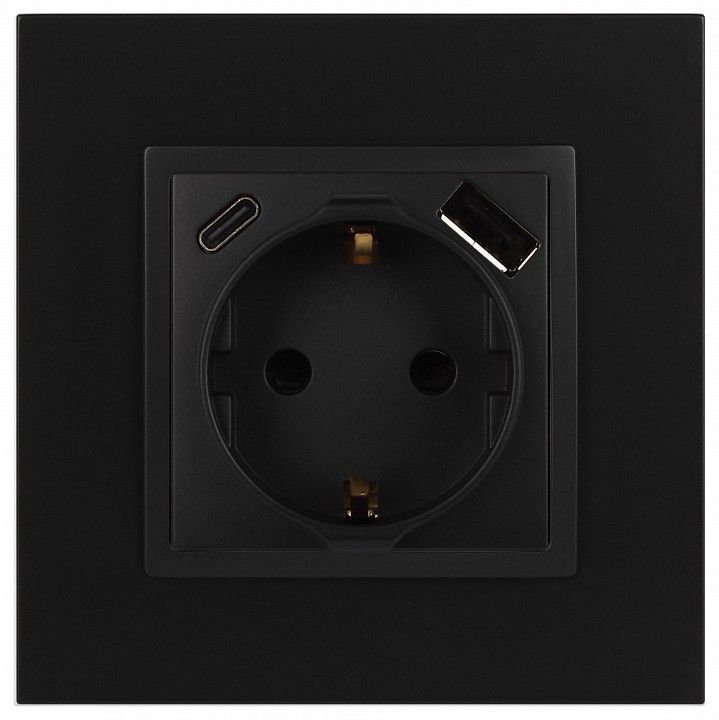 Розетка с заземлением и со шторкой и 2хUSB, без рамки Эра Эра Elegance 14-4108-05