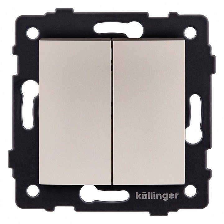 Выключатель двухклавишный без рамки Kollinger  REA-R-007GD
