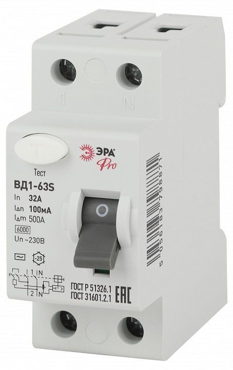 Устройство защитного отключения 2P Эра ВД1-63S NO-902-153