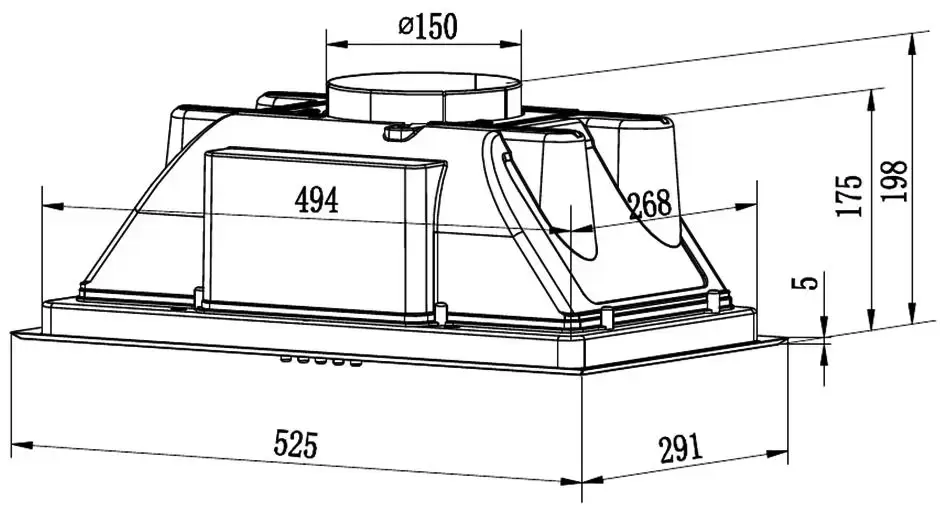 Вытяжка Krona AMELI LIGHT 600 INOX PB